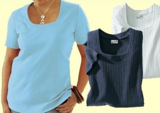 2 trika - L/XL - tm. modrá + bílá