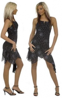krásné sexy šaty - S - černá s tyrkysem